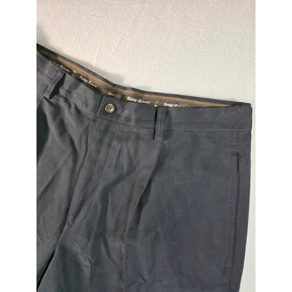 Tommy Bahama Relax Mens Black 100% Silk Pleated Shorts Size 35 Luxury Casual